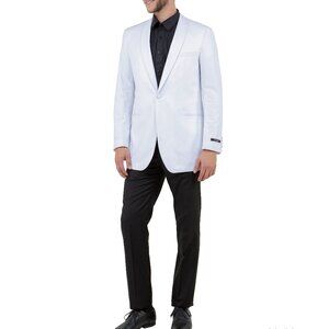 Solid White Shawl Lapel Dinner Jacket